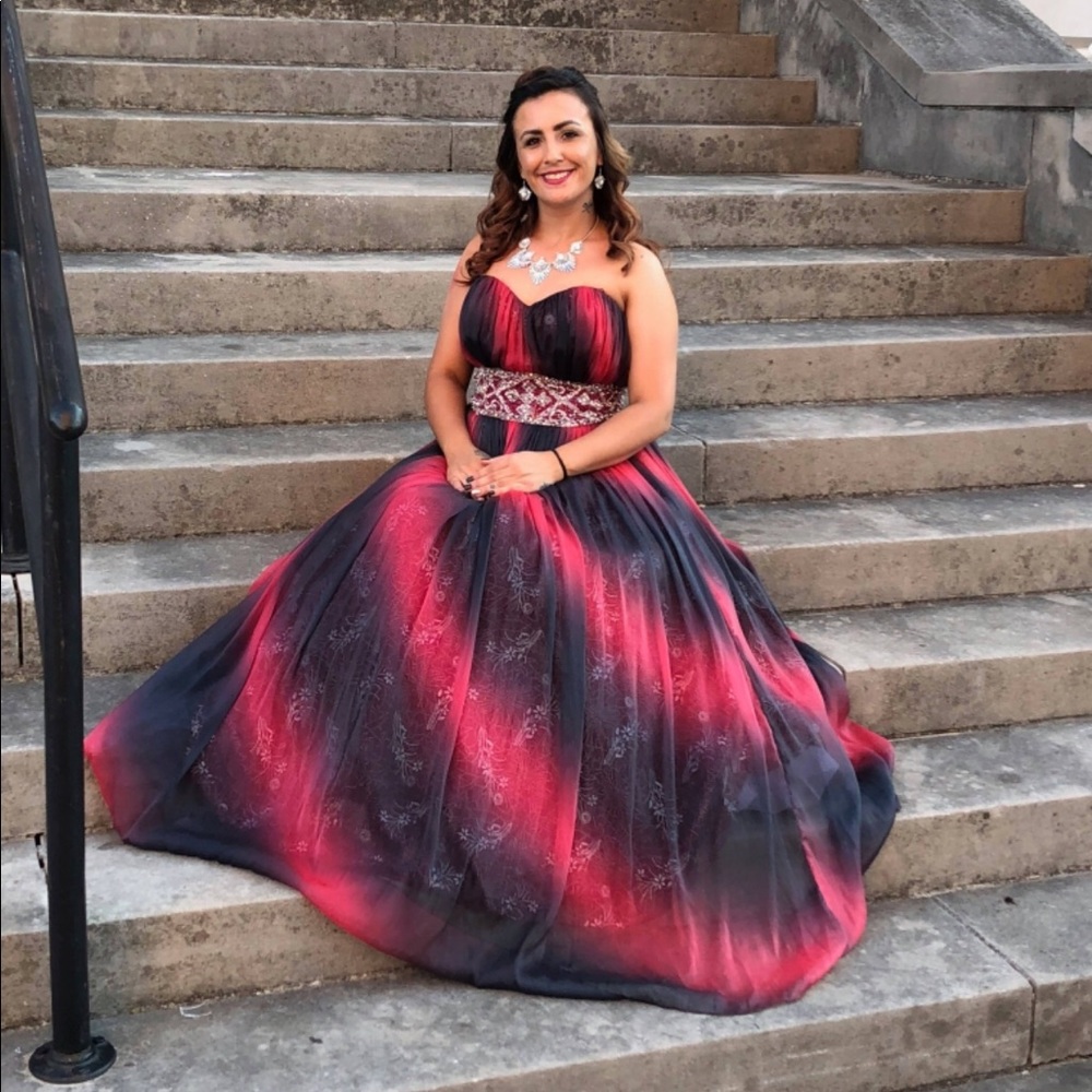 Red and Black Formal Dress